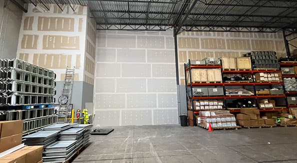 Pioneer Water Tanks - Warehouse Division Wall Installation