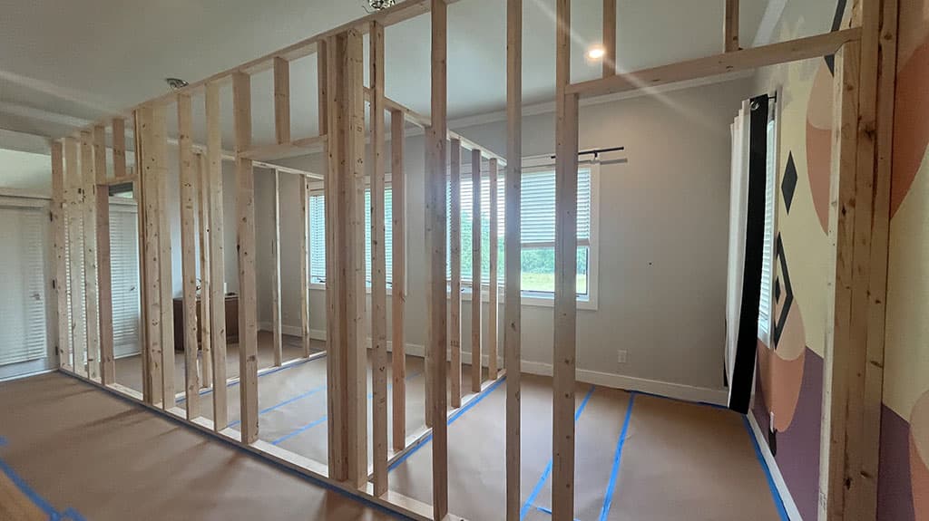 Zoetic Mindfulness Room Conversion - Initial framing stage
